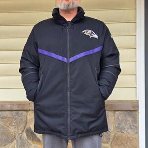 Nike NFL OnField Storm Fit Winter Puffer DOWNJacket Official Baltimore Ravens XL